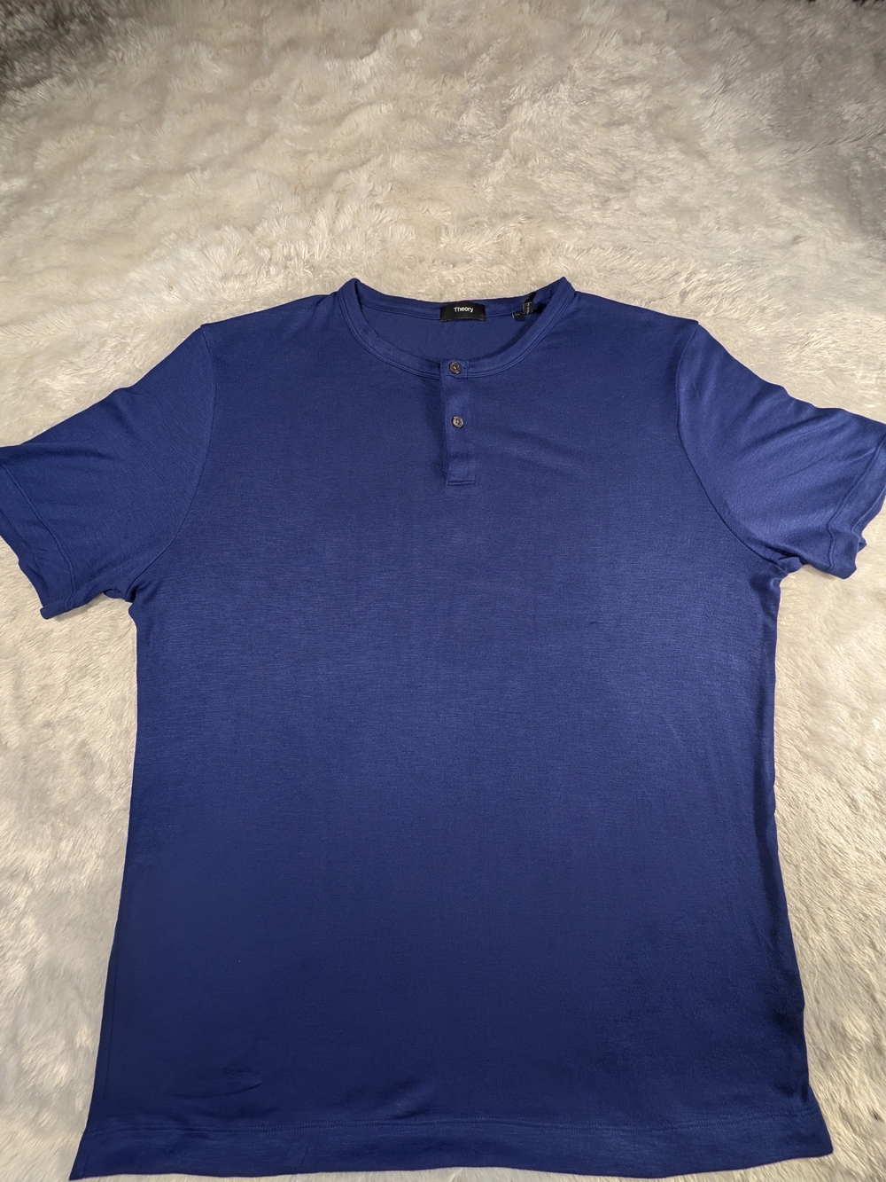 Theory Men's Royal Blue Short Sleeve Henley